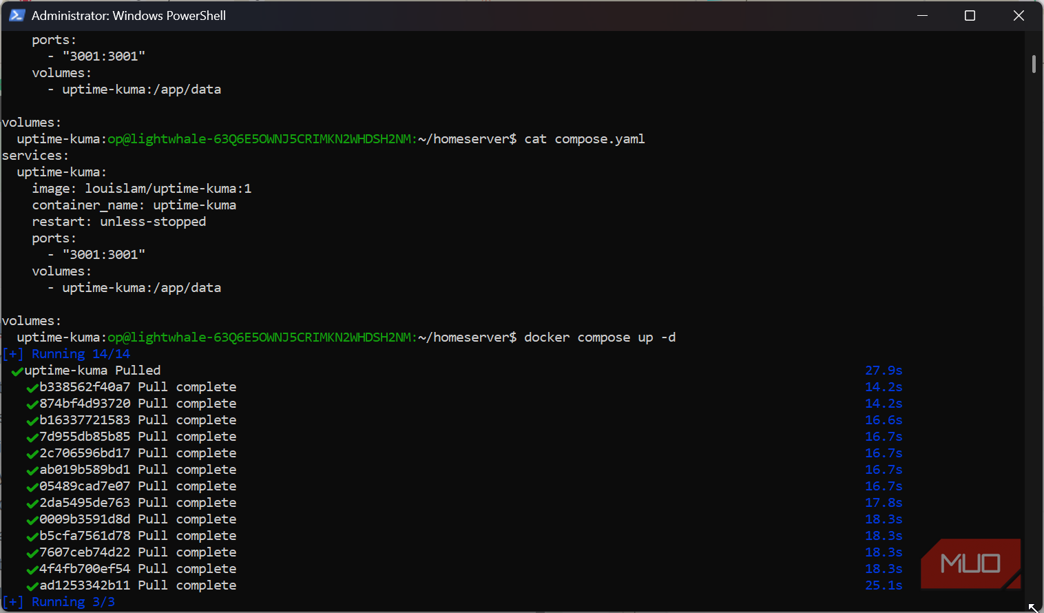Starting Uptime Kuma for Lightwhale