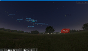 Stellarium App showing sunrise conditions with foreground enabled