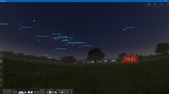 Stellarium App showing sunrise conditions with foreground enabled