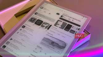tablet display showing amazon kindle reading app with colorful pink and purple ambient lighting