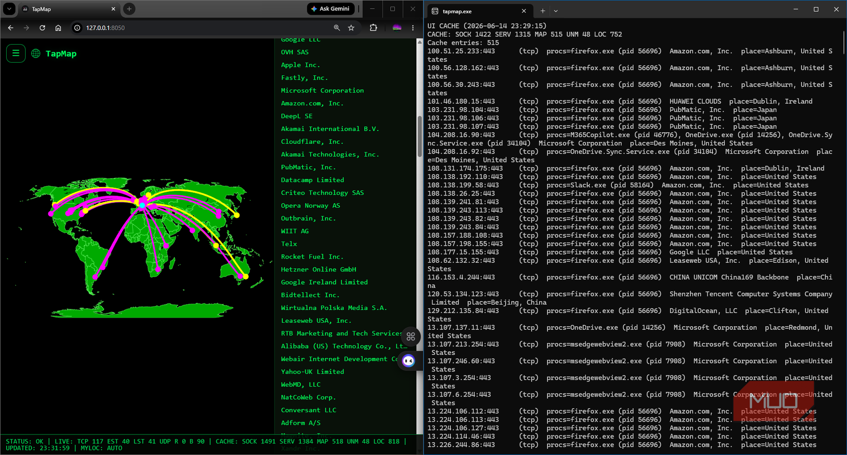 TapMap insights and cache data in terminal/PowerShell