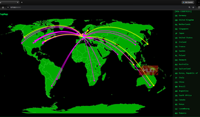 TapMap running for over 4 hours showing multiple mapped points across multiple countries