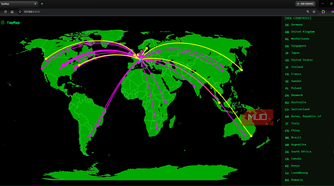 TapMap running for over 4 hours showing multiple mapped points across multiple countries