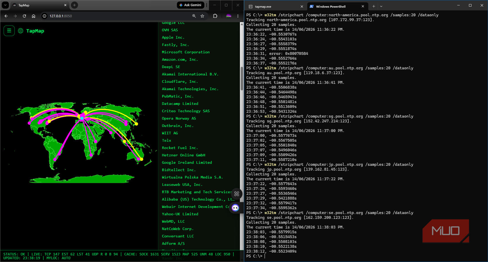 TapMap testing with TP servers AU,SE,JP,SG,NA