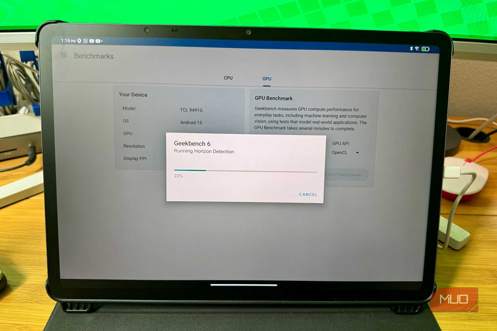 TCL NXTPAPER running Geekbench 6