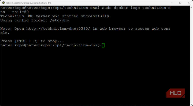 Technitium DHCP and DNS server running in Docker on Ubuntu