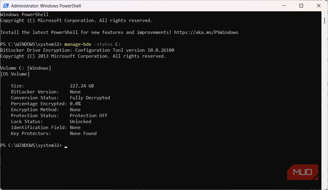 Checking for encryption via PowerShell