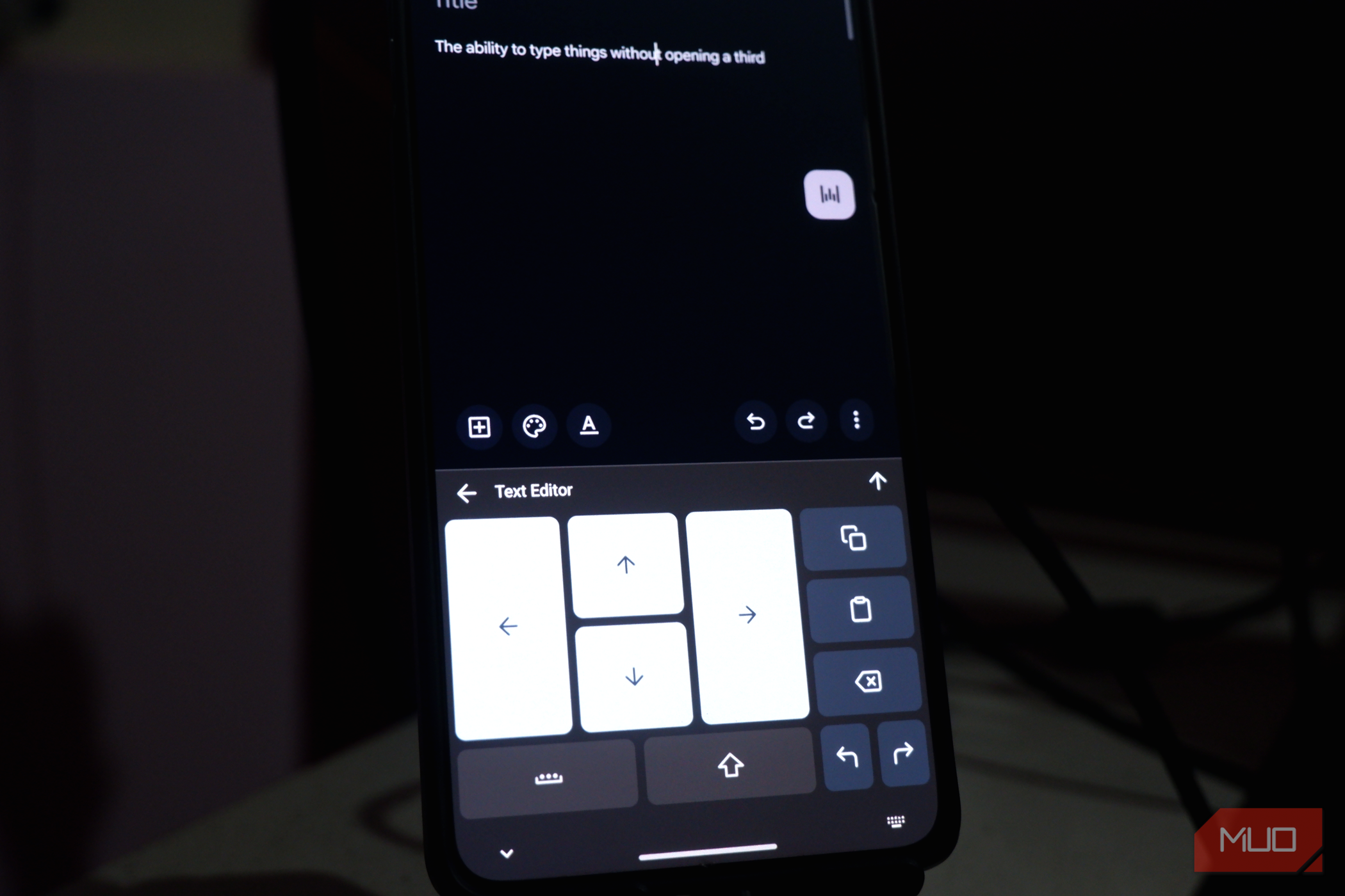 Text Editor Interface of FUTO Keyboard on an Android Smartphone