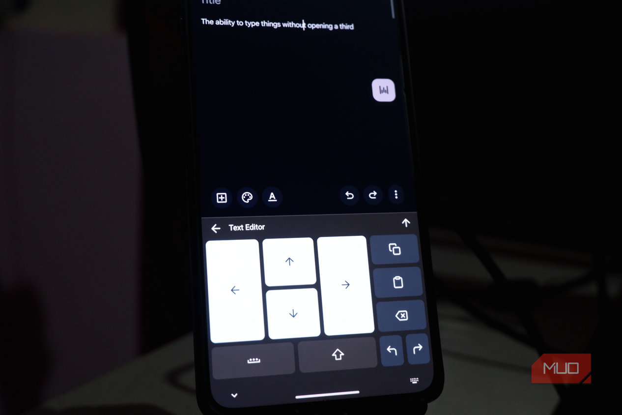 Text Editor Interface of FUTO Keyboard on an Android Smartphone