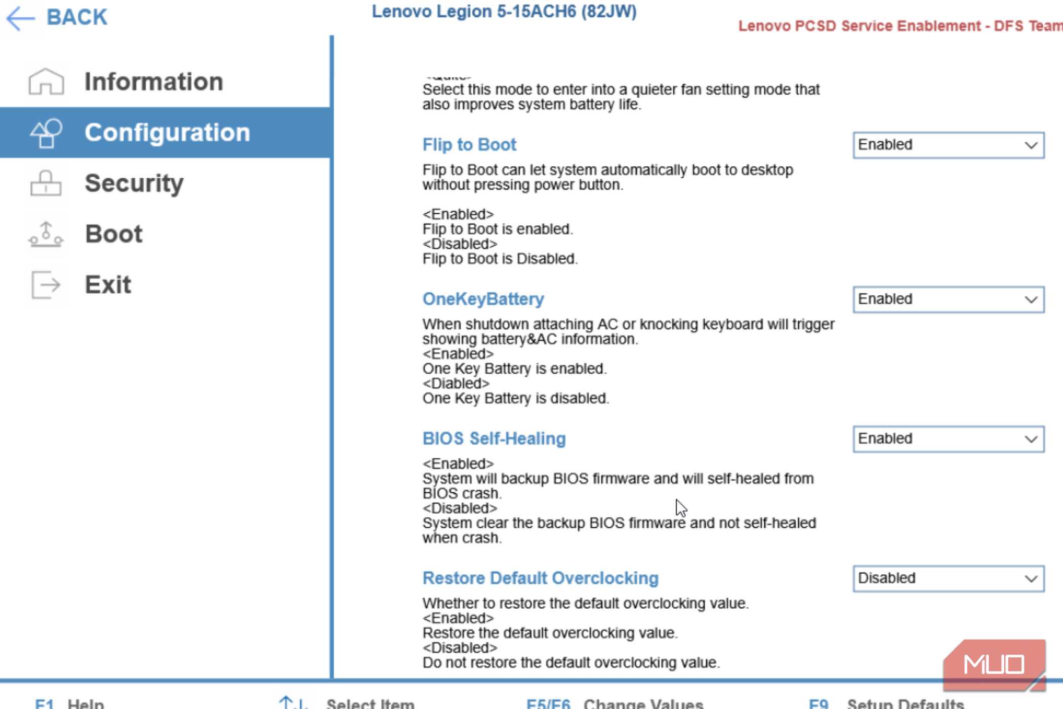 The configuration Menu of Bootable menu.