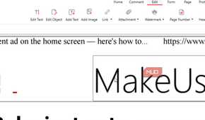 The edit row in PDF Gear