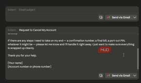 The second part of the email Claude gave