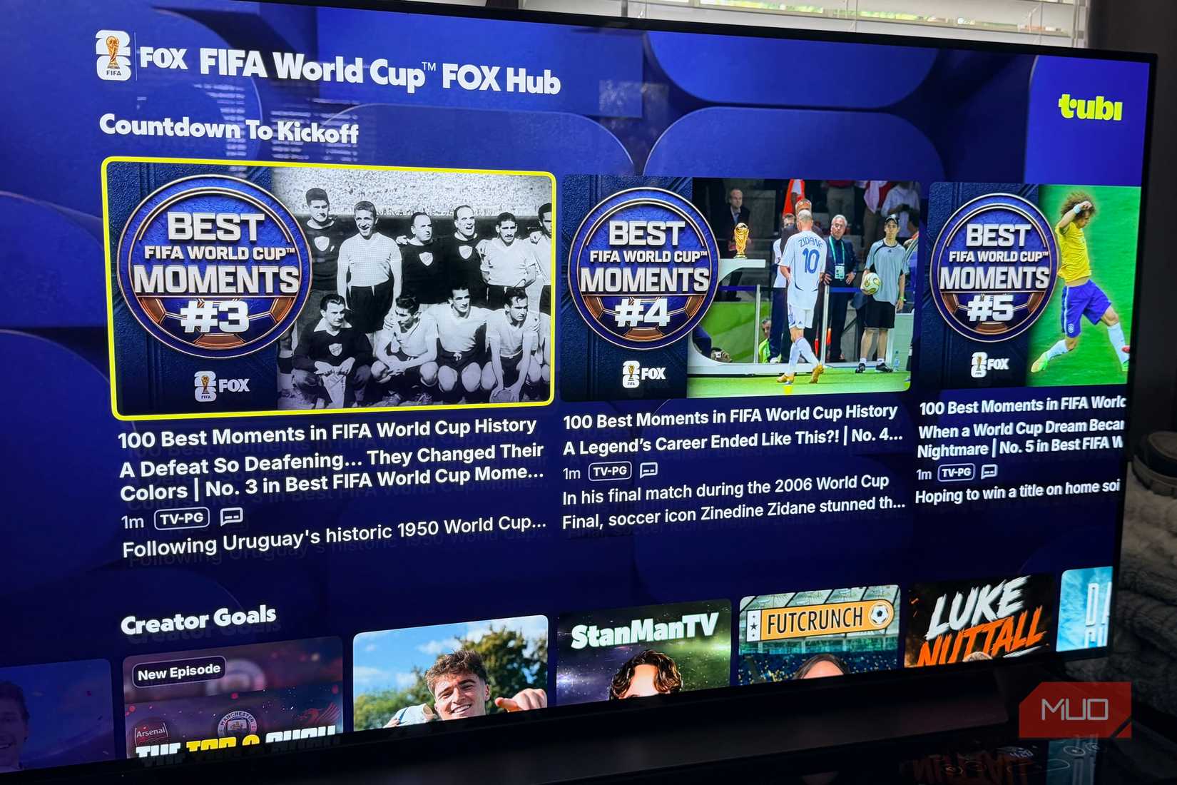 World Cup coverage on Tubi.