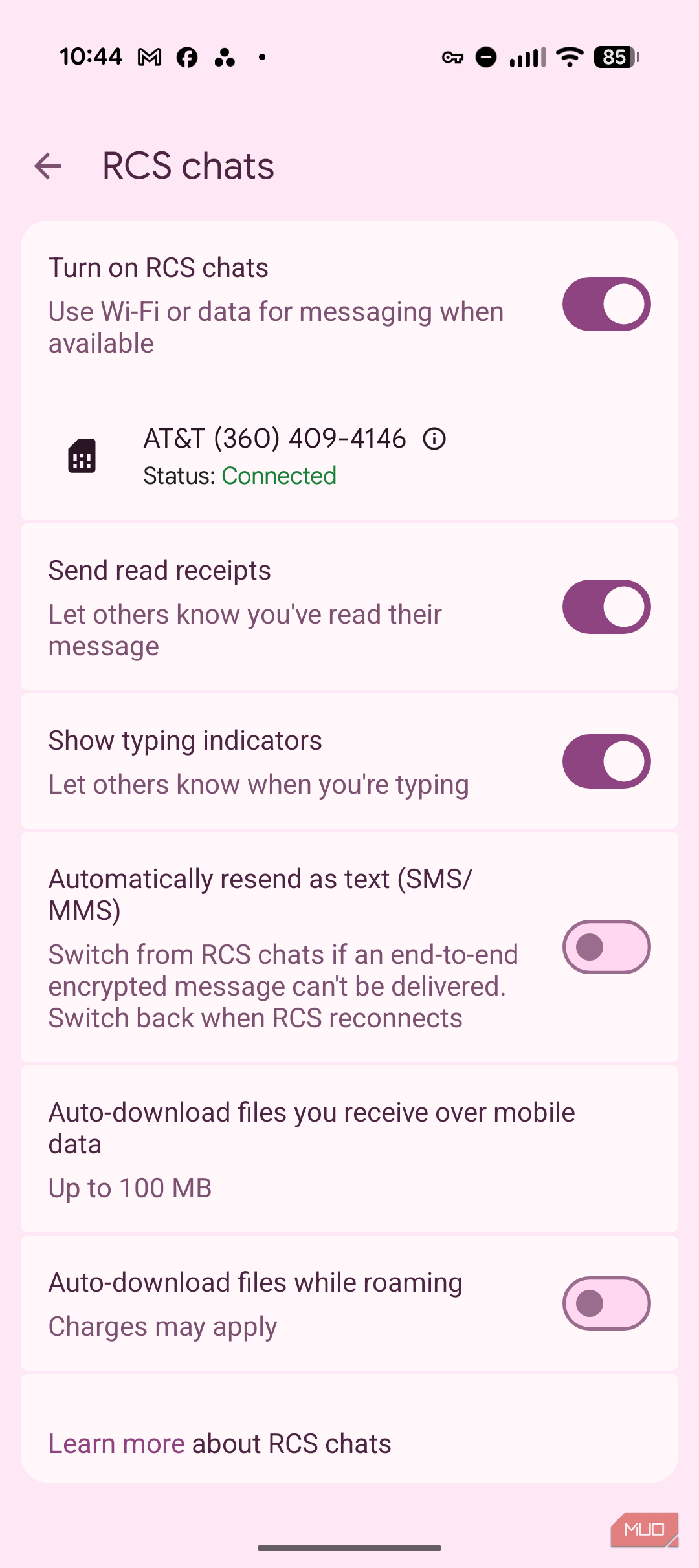 RCS chats toggle
