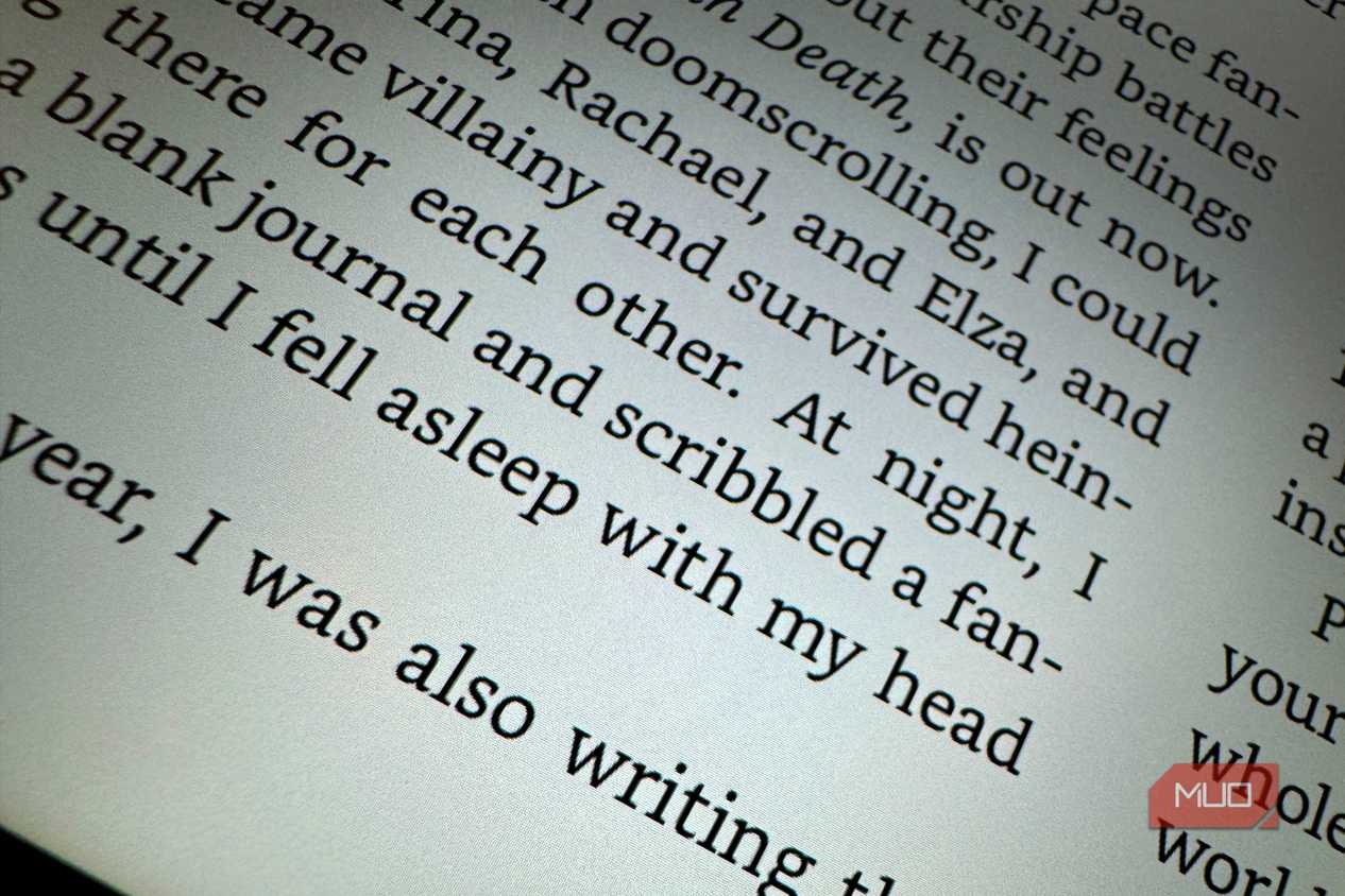 Up close text on tablet
