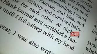 Up close text on tablet