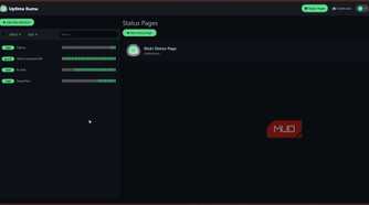 Uptime Kuma main dashboard page.