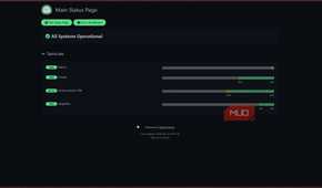 Uptime Kuma main status page.