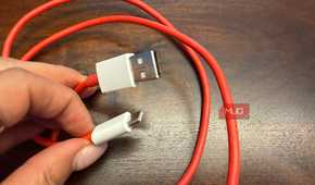 usb-c to usb-a cable red close up
