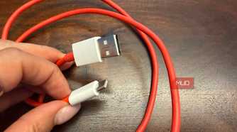 usb-c to usb-a cable red close up