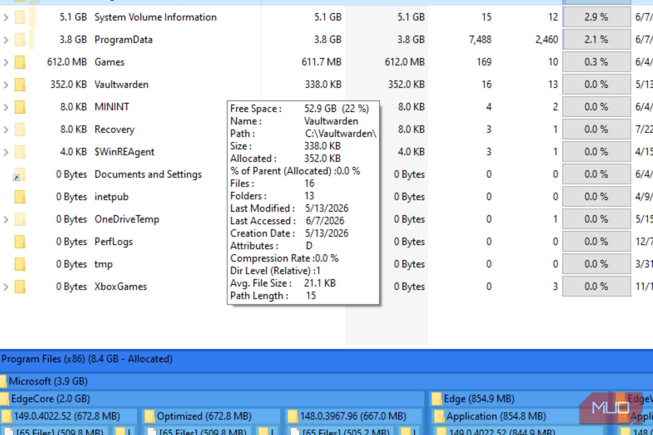 Vaultwarden taking up space in SSD