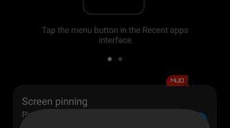 Vivo Screen pinning options showing Allow actions and Disallow actions