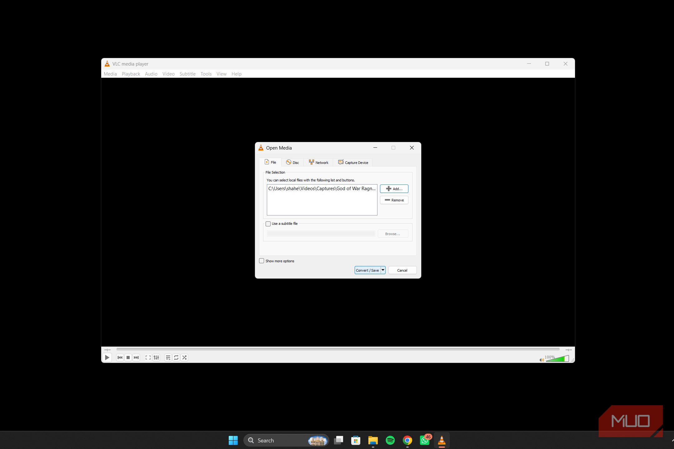 VLC convert media type