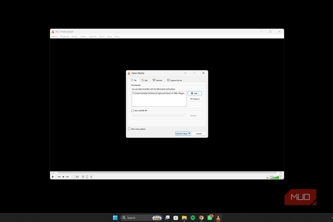VLC convert media type