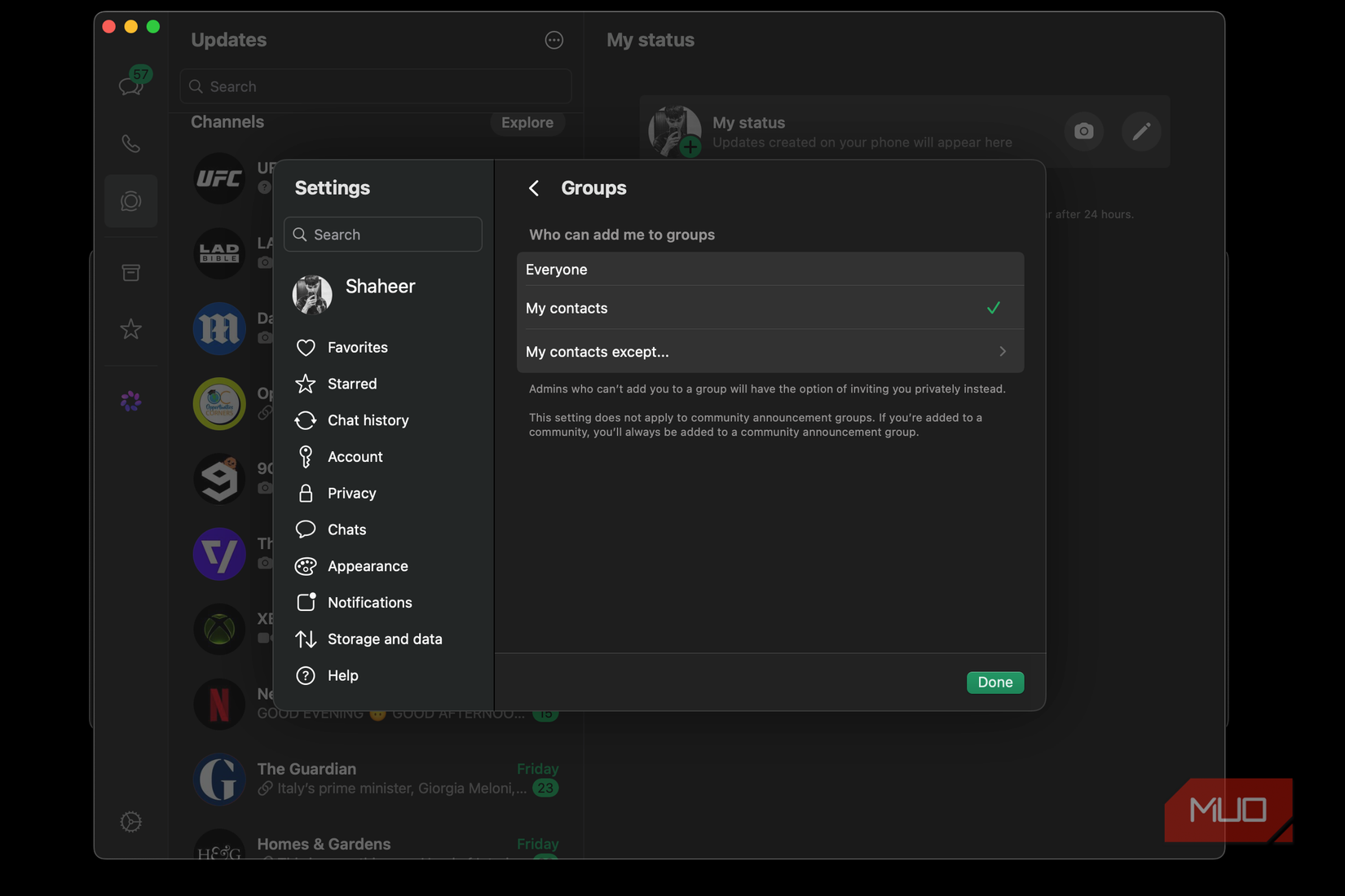 WhatsApp Group Settings