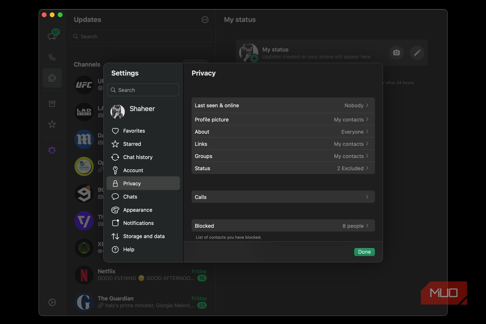 WhatsApp last seen and online activity 