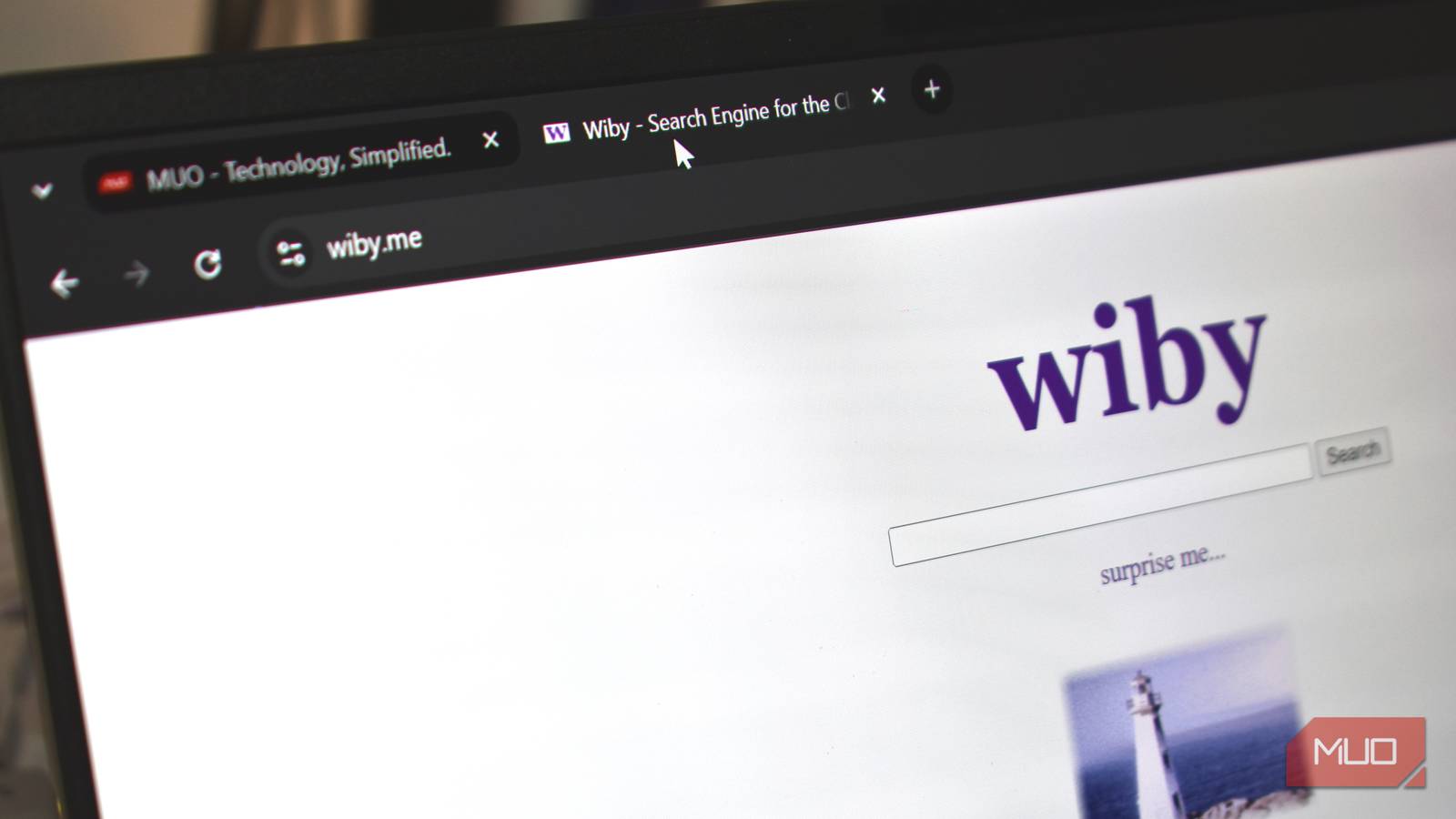 wiby search engine in browser tab.