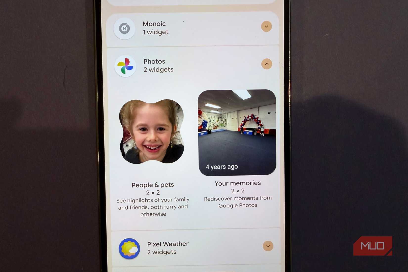 google photos widget