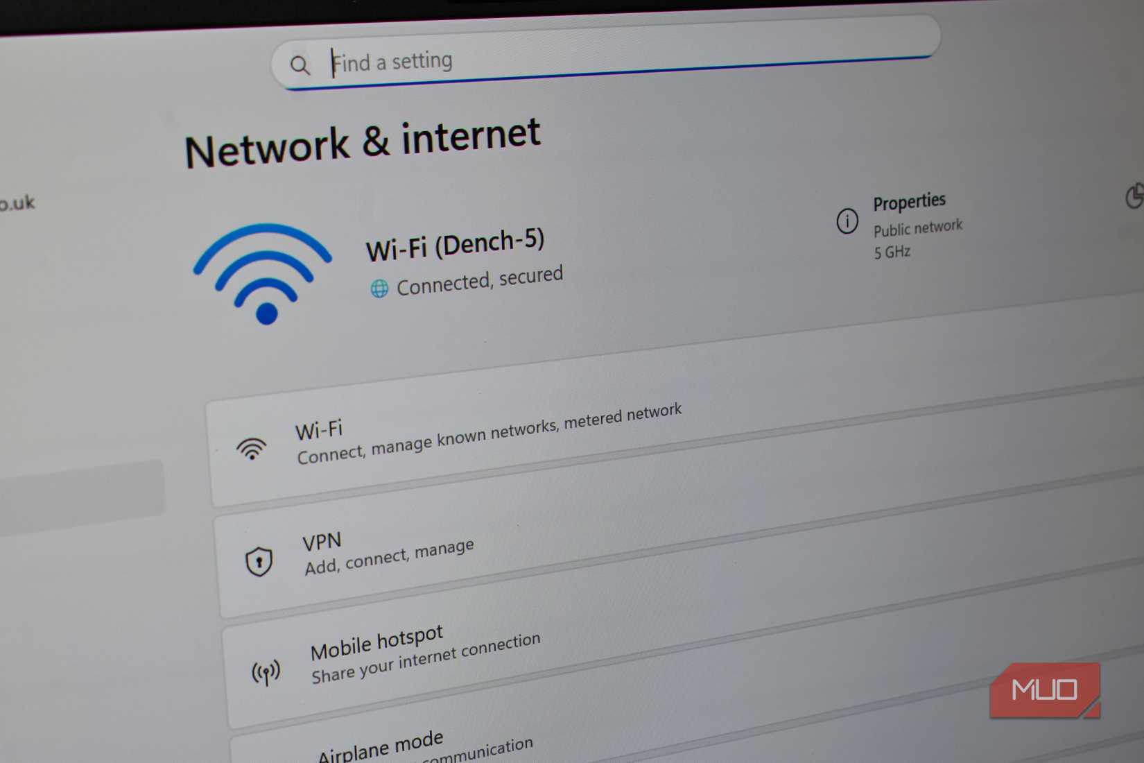 wifi connection windows 11 network settings.