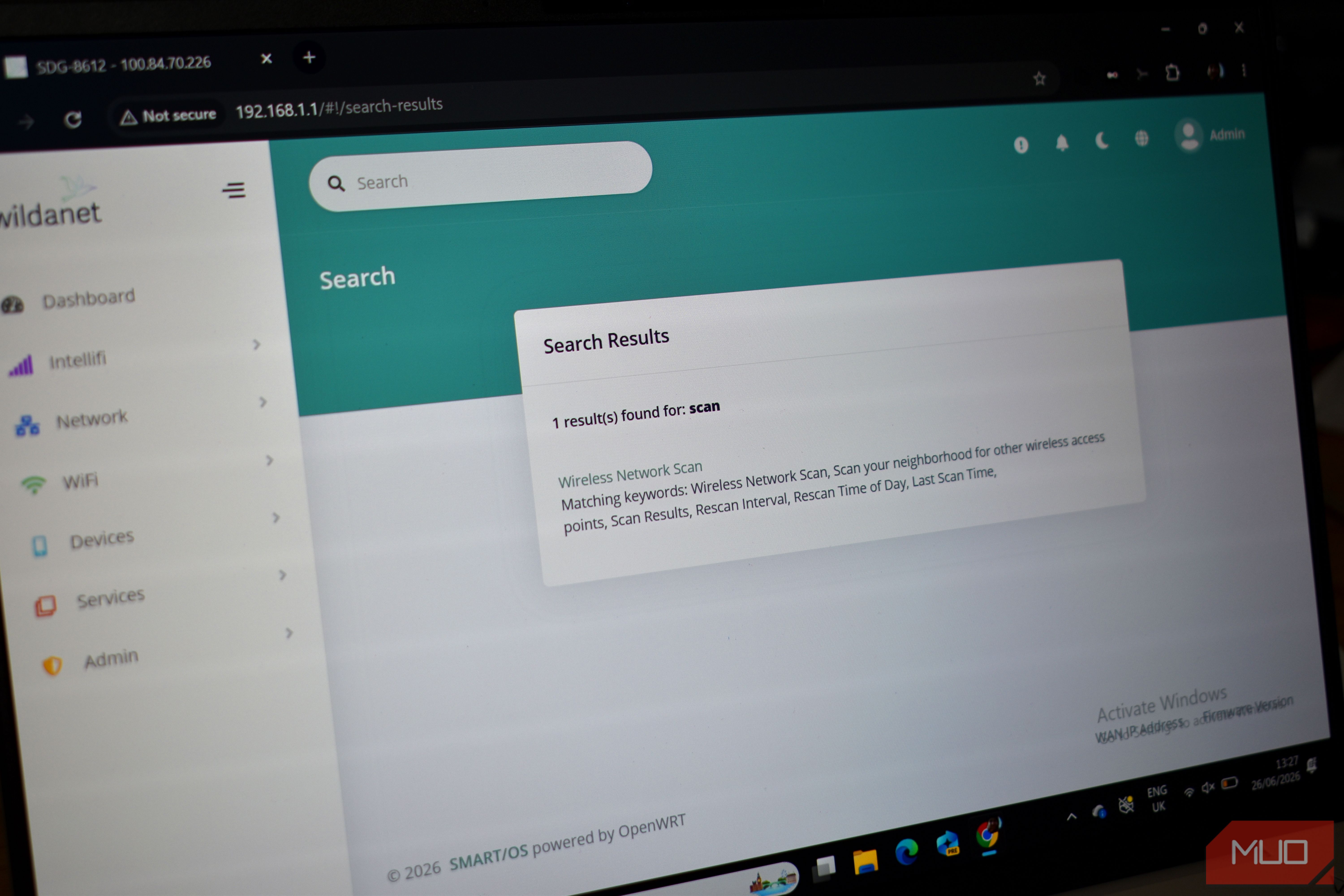 wifi scan option on router search