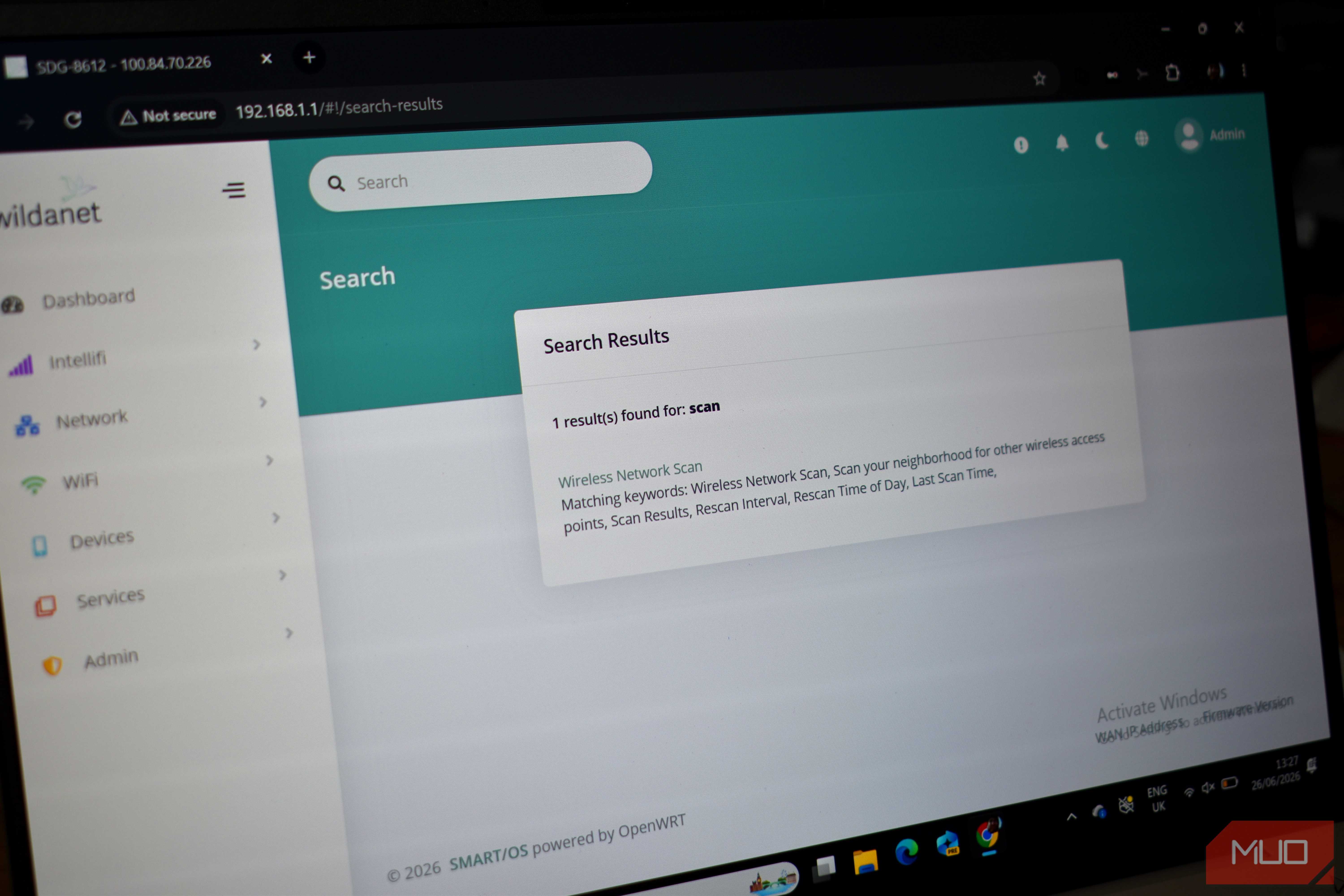wifi scan option on router search