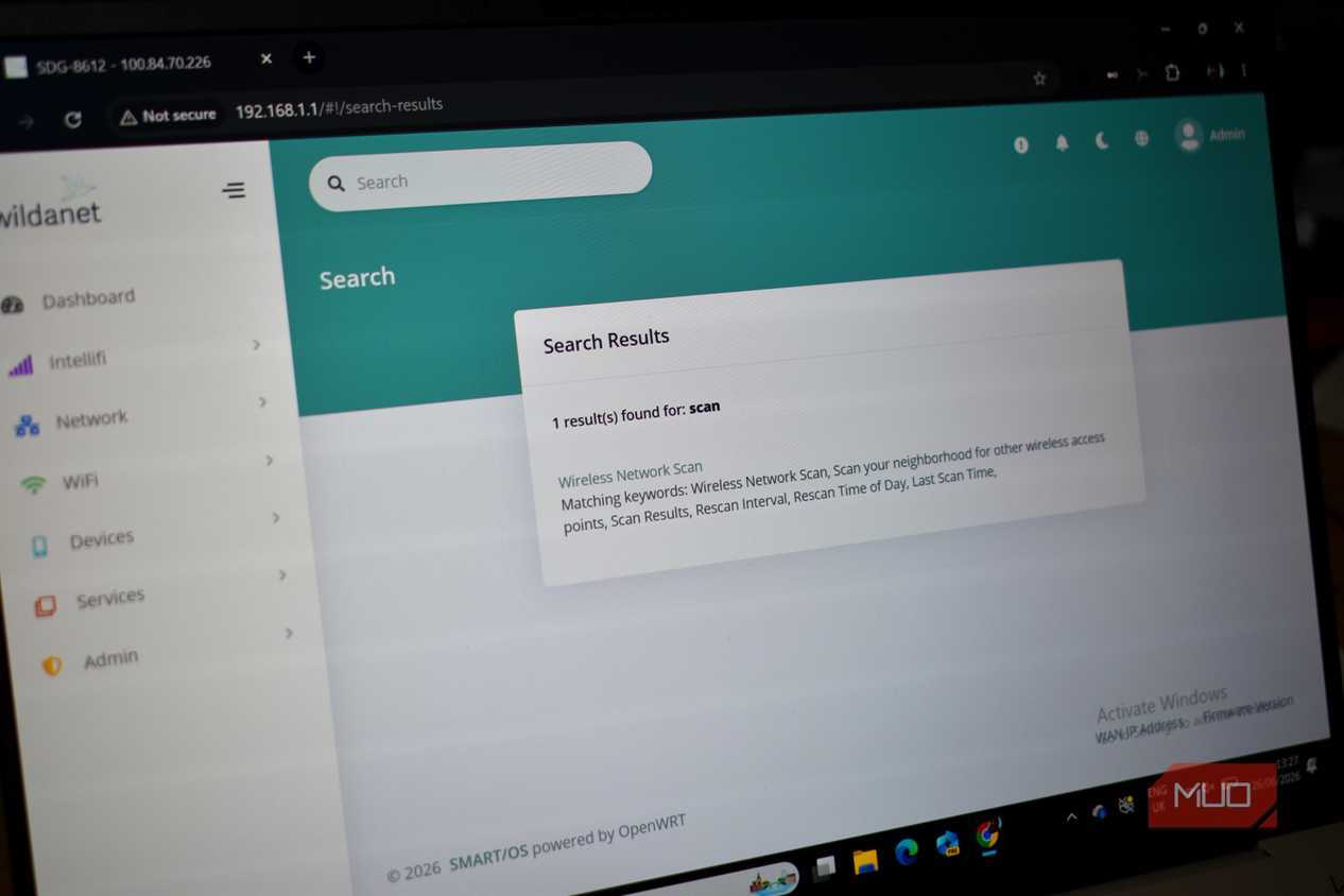 wifi scan option on router search