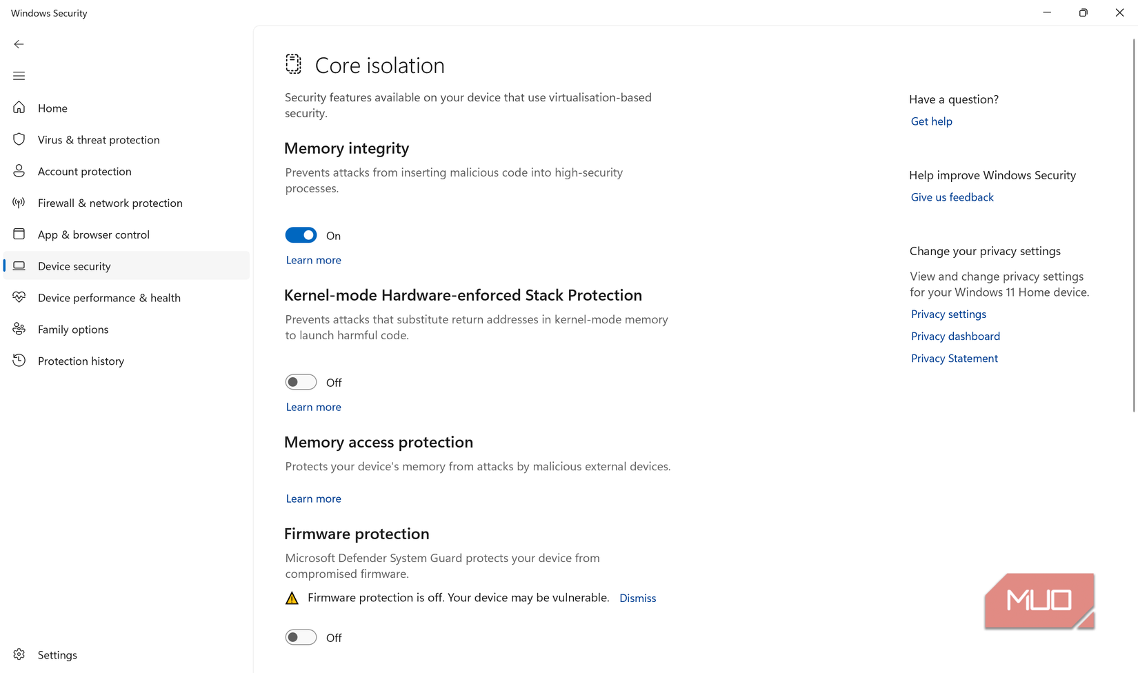 Windows 11 コアの分離。