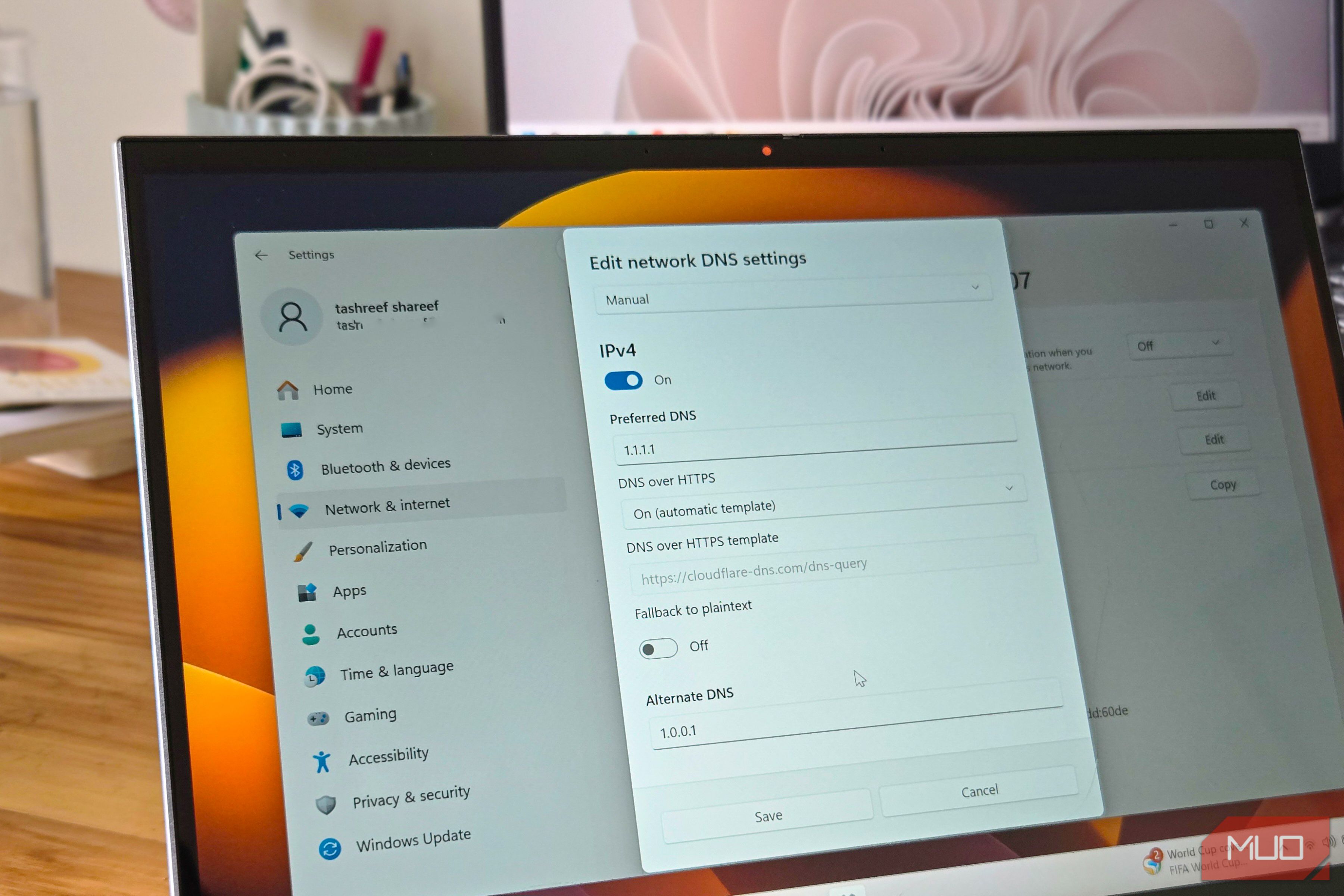 Windows 11 DNS Settings on a Asus Vivobook S 14 Flip