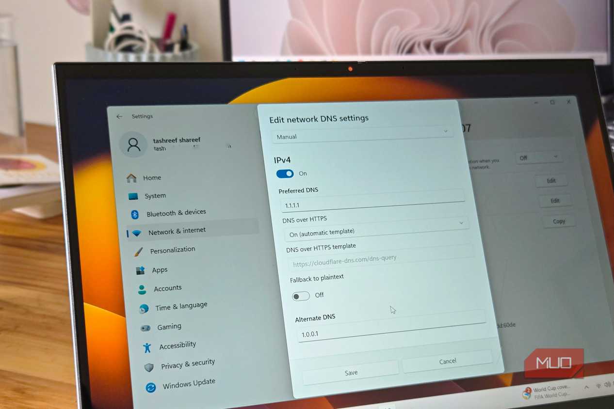 Windows 11 DNS Settings on a Asus Vivobook S 14 Flip