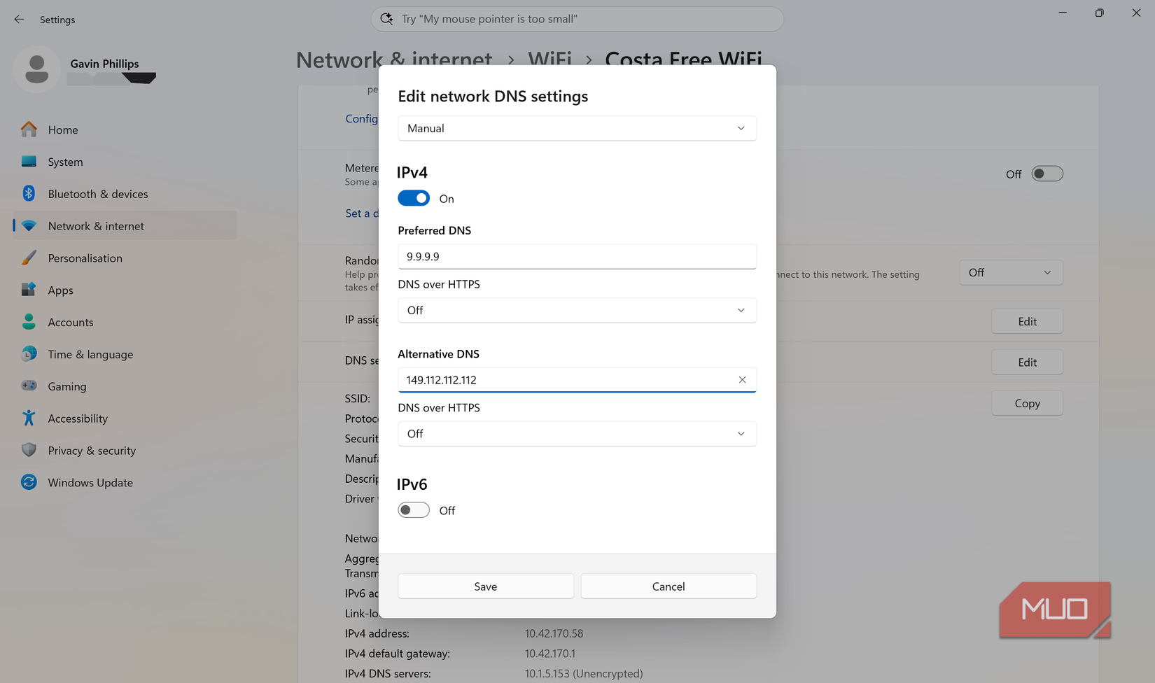 windows 11 dns settings quad 9