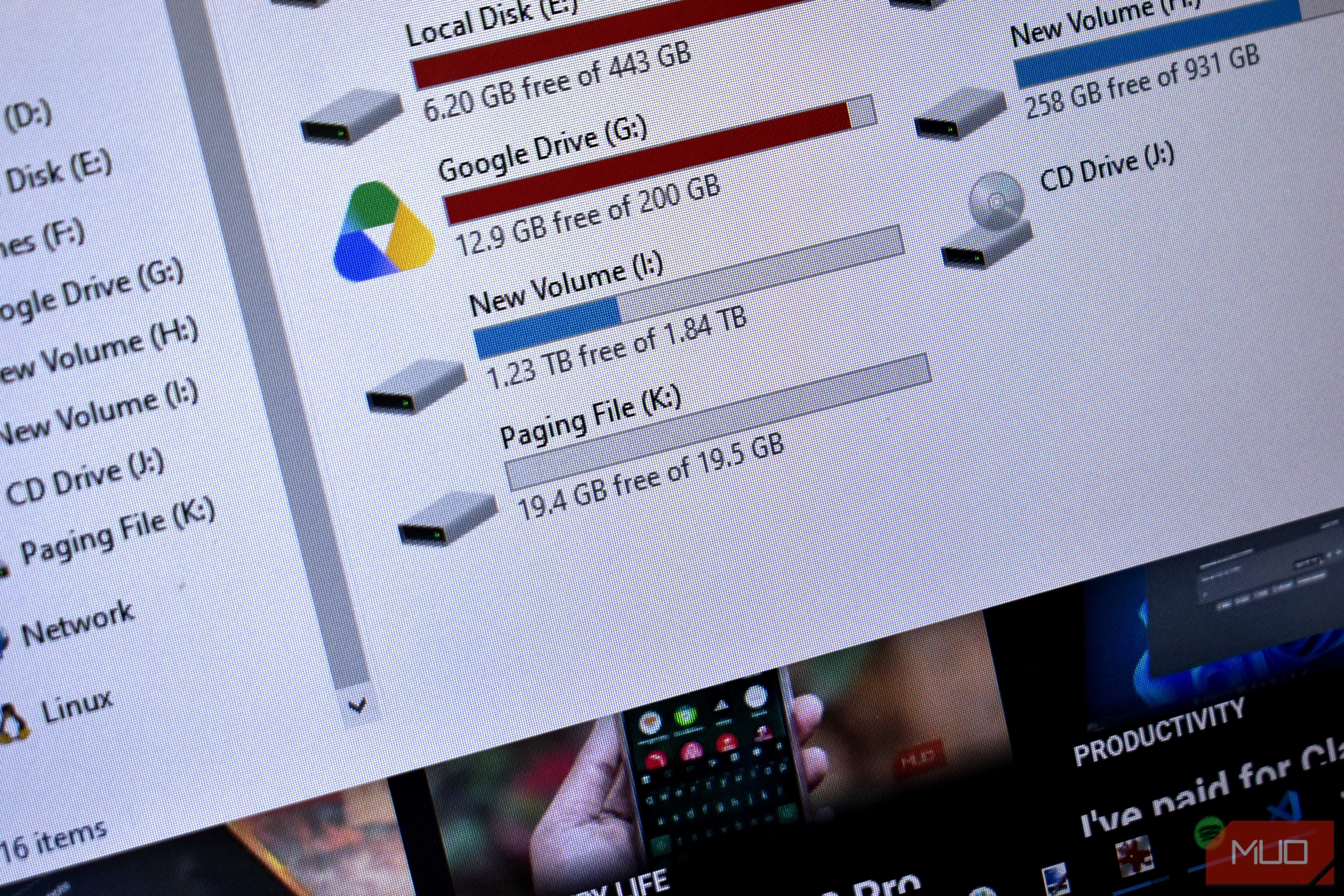 windows explorer paging file partition.
