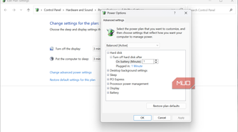 Windows power option