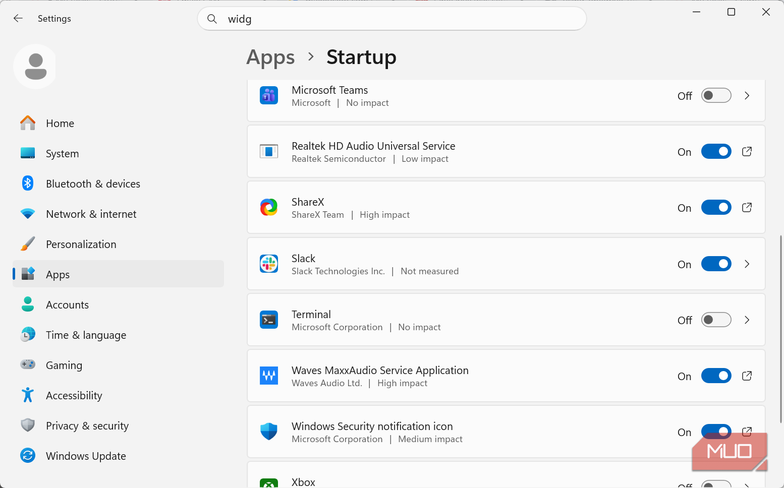 Windows startup apps