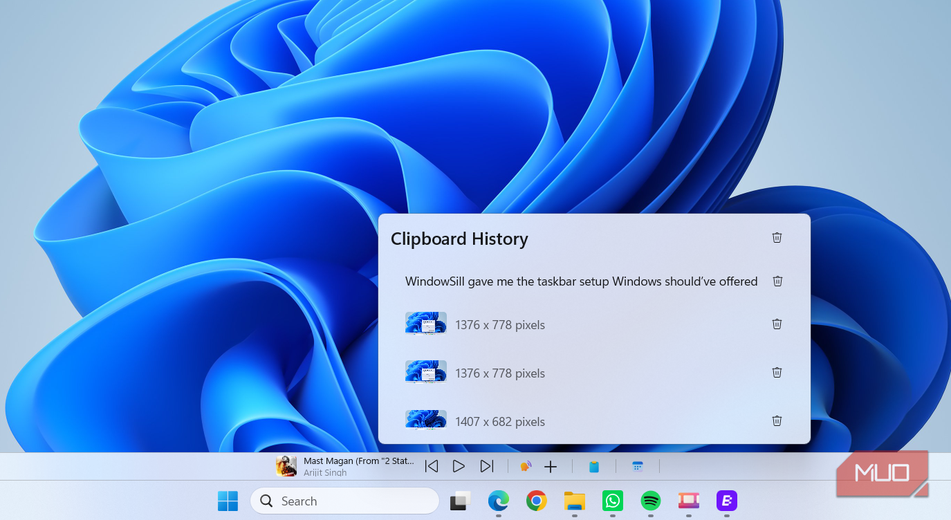 WindowSill app clipboard tool on desktop