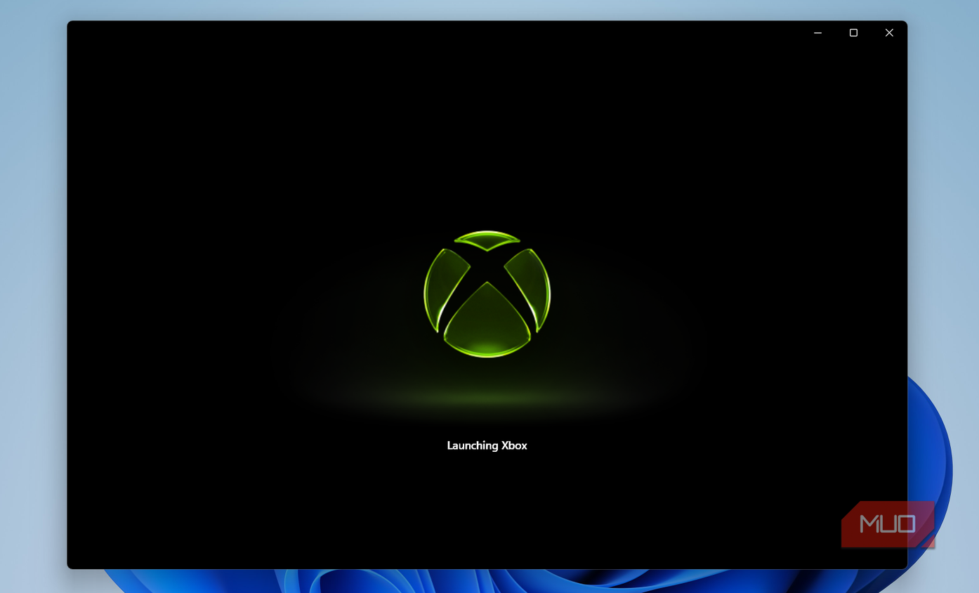 Xbox app on Windows opening