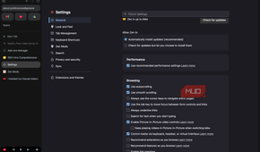 Zen Browser General Settings