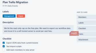 A card about moving fro Trello to Planka
