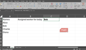 A formula using MOD and INDEX in Excel.