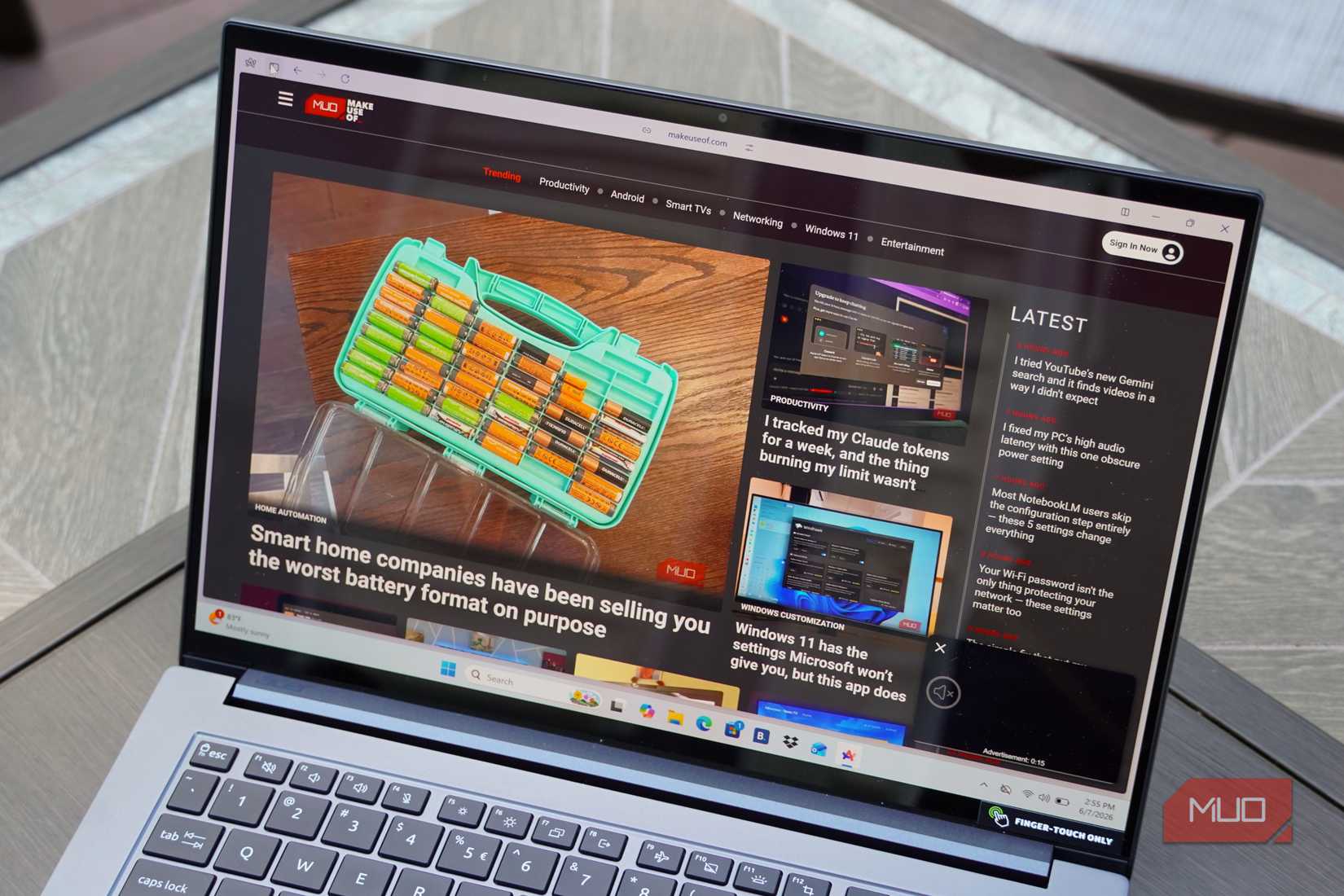 The screen on the Acer Swift X 14.
