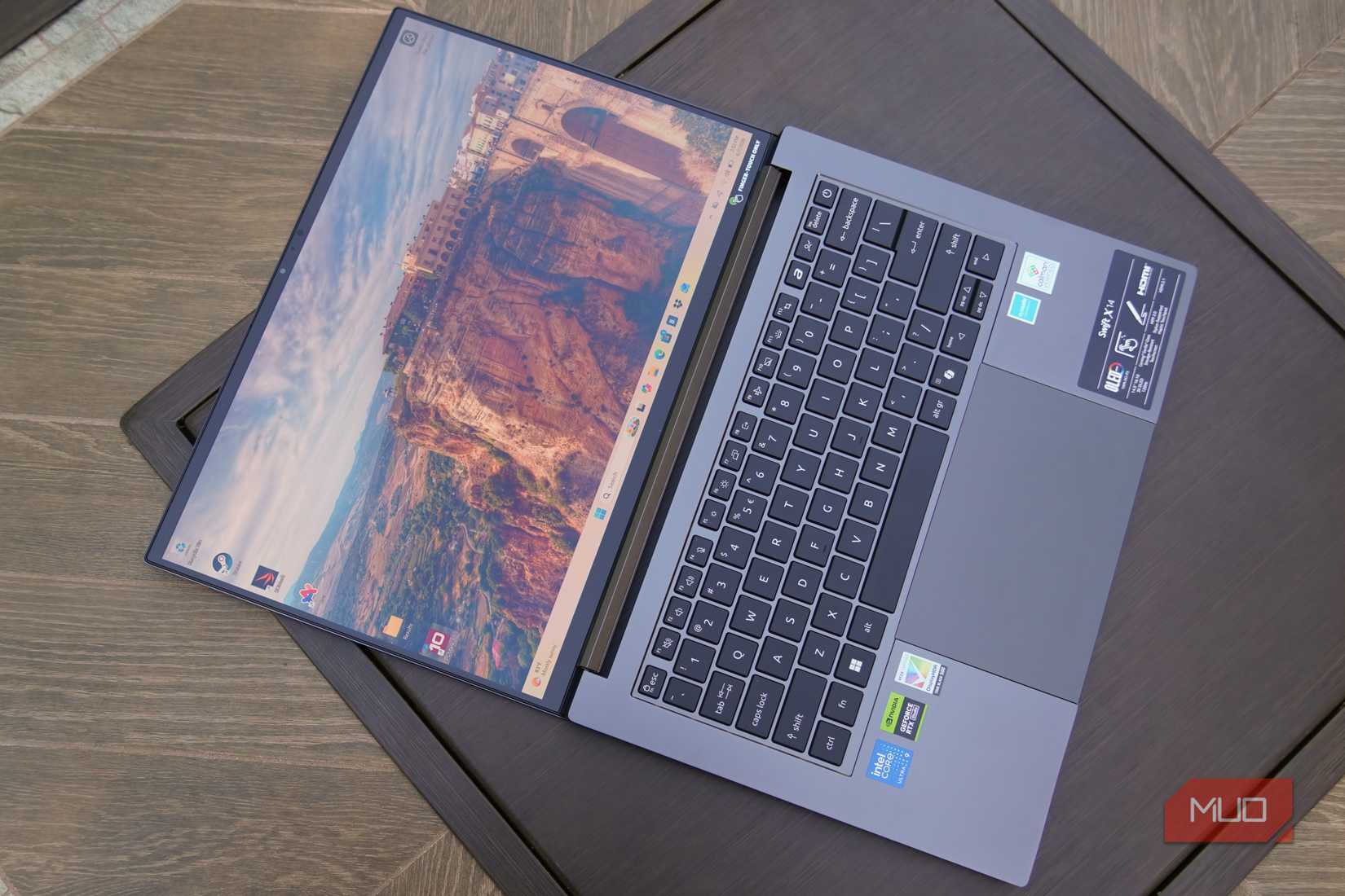 A top-down look at the Acer Swift X 14.